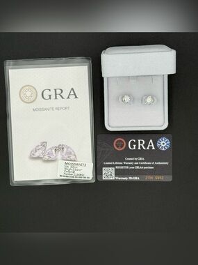 VVS Moissanite 2Ct 925 Sterling Silver Stud Earrings